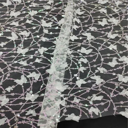 embroidery butterfly 3d sample lace fabric