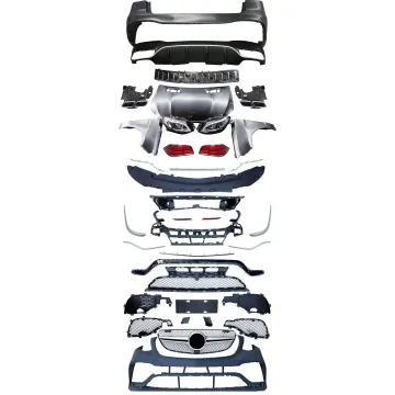 Front Rear Bumper Assembly Grille Upgrade Kit for Mercedes-Benz ML W166 15-20 to GLE 63s