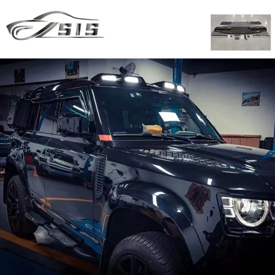 90/110/130 Dry Carbon Fiber Material LED Roof Spoiler for 2021 Defender Front Roof Wing Glossy Black
