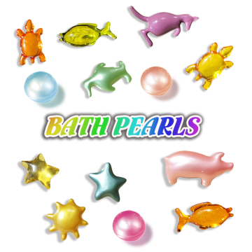 Organic Scented Children's Pearl Red Heart Bath Pearls with Collagen and Urea Mica