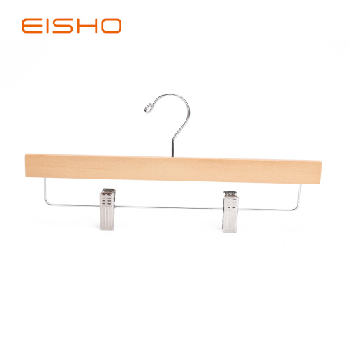 EISHO Adult Natural Bottom Wood Hanger With Clips