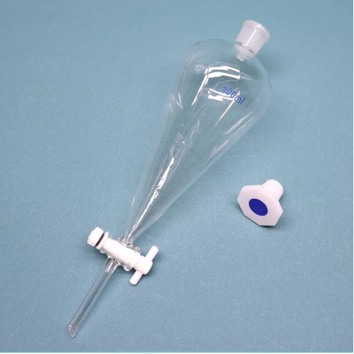 Clear Glass Pear Shape Separatory Funnel 1000ml