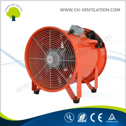 Portable explosion proof axial flow exhaust ventilator blower fan
