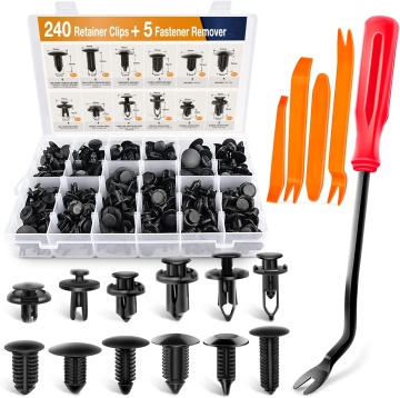 Universal 240PCS Fasteners Rivet Assorted Auto Push Bumper Retainer Clips Kit - Plastic Clips for Cars