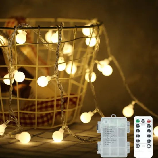 Curtain Celebration: 6M Ball-Shaped 50 LED String Light for Christmas, Wedding, Party, and Festival Decorations