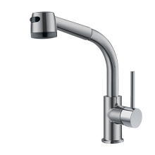 Brass Single Handle Kitchen Faucet With Pull-Out Spray