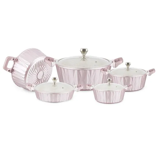 Marble Coated Non-Stick Cookware Sets with Die-Cast Aluminum Pots and Pans