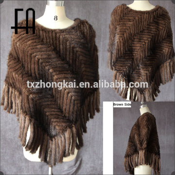 Factory direct wholesale price mink knitted fur shawl
