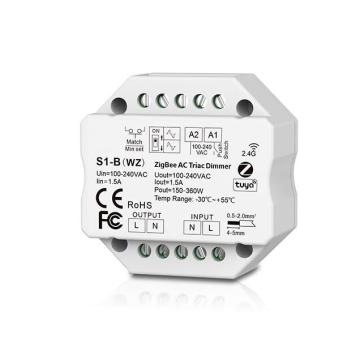 Tuya ZigBee RF2.4Ghz Wireless LED AC Triac Controller SKYDANCE S1-B(WZ) 1.5A