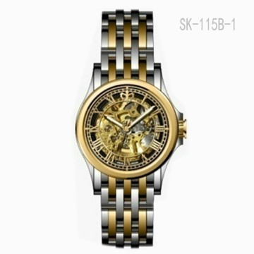 Factory Supply Promotion Price 316L S/S Men Watch Automatic Skeleton Movement Wrist Watch
