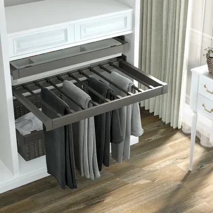 Push-Pull Damping Slide Rail Pants Organizer Rack