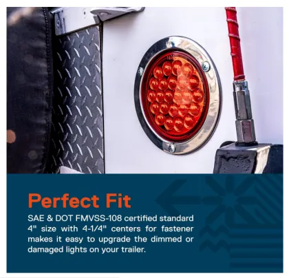 4 Inch Round LED Trailer Tail Lights - DOT Certified Stop Brake Lights