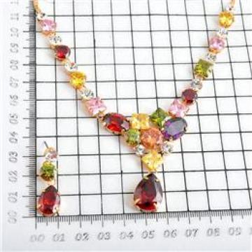 Fashion Jewelry Necklace Set Multi color Swarovski Elements & Zircon