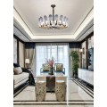 LEDER Glass Crystal Iron Chandelier