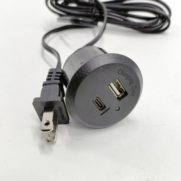 Crave-puissance à montage encastré avec centre de charge USB