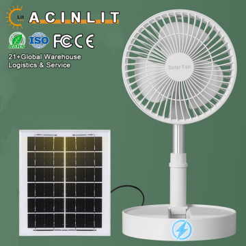 Portable Rechargeable Solar Fan with Telescopic Stand - Ideal for Home, Office, and Outdoor Use