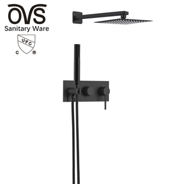 OVS cUPC North America Water Saving Pressurized Black Brass Handheld Shower Head