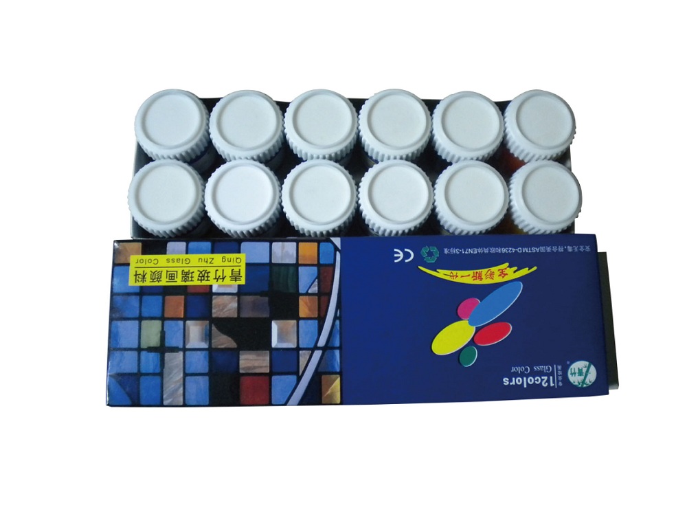 12 Colors Glass Paint Set