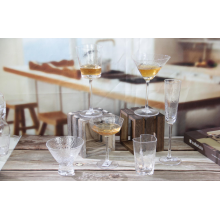 champagne glass set with hammered design