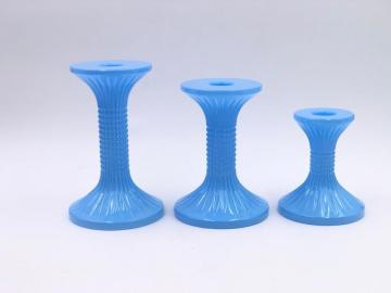 стеклянный подсвечник на длинной ножке tiffany blue
