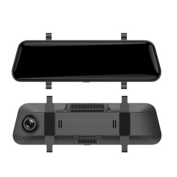 QSF 10 Inch Dual Lens Rearview Mirror Dash Cam: 1080P Right Hand Camera with Driving Video Recorder