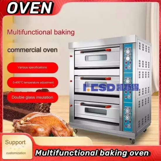 Intelligent Timer Commercial Large Oven Three-Layer Nine-Tray Deck Oven Stainless Steel 304