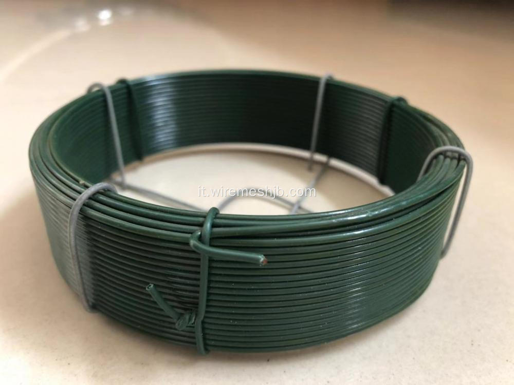 Filo di ferro rivestito in PVC verde scuro