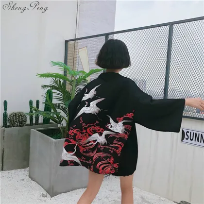 Japanese kimono traditional obi new feeling clothing kimomo japanese cardigan kimono japones women haori V1286