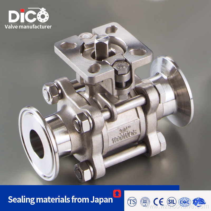 Fin de la abrazadera con ISO5211 SS 3pc Ball Valve