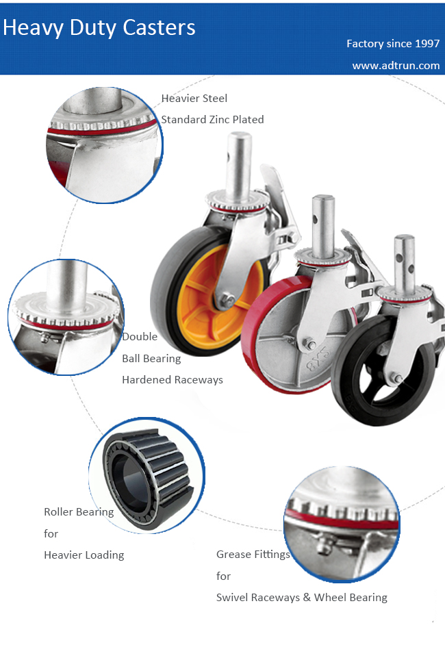 Advantage of our heavy duty scaffolding casters