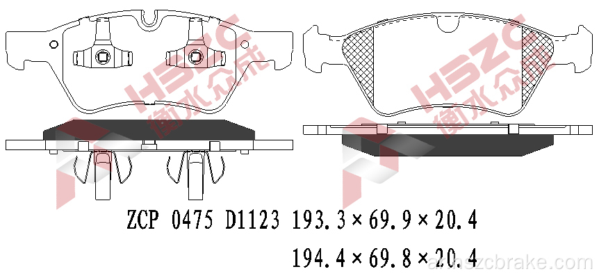 FMSI D1123 وسادة الفرامل السيراميك لمرسيدس بنز