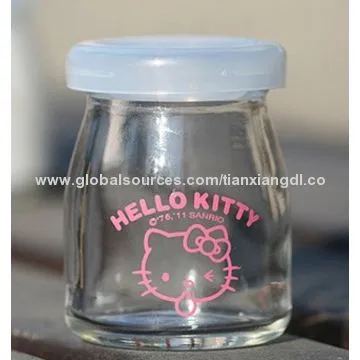 Glass Cup for Panna Cotta, 100mL, 55*75mm, Customized Logos are Accepted, with PE Lid