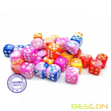 Bescon 12mm 6-сторонняя игра в кости 36 в кубе, 12-миллиметровая шестигранная игральная кость (36) Блок игральных костей, эффект Близнецов во всех цветах