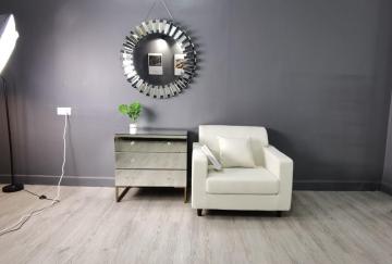 Mirrored 3 Drawer Narrow Bedside