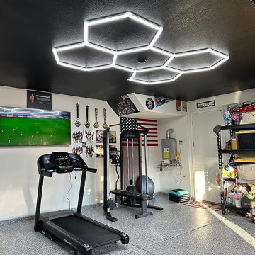 Honeycomb Ceiling Light - 100-240V LED Hexagon Light for Car Garage Workshop