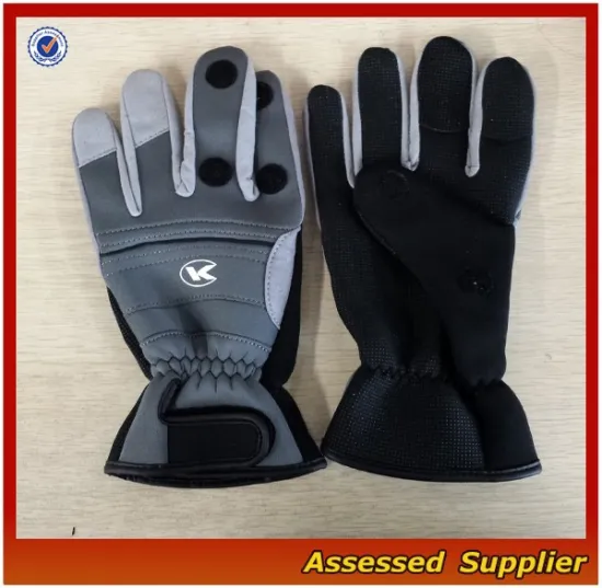 2 mm Winter Good protective 3 cut finger Neoprene Fishing gloves QHJT-9