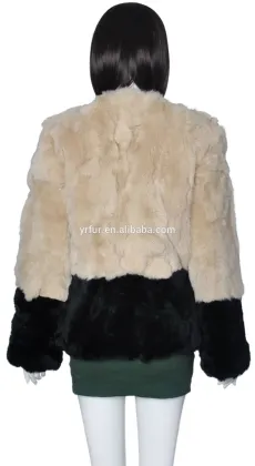 YR770 Canada Rex Rabbit Patchwork Soft Fur Coat Women