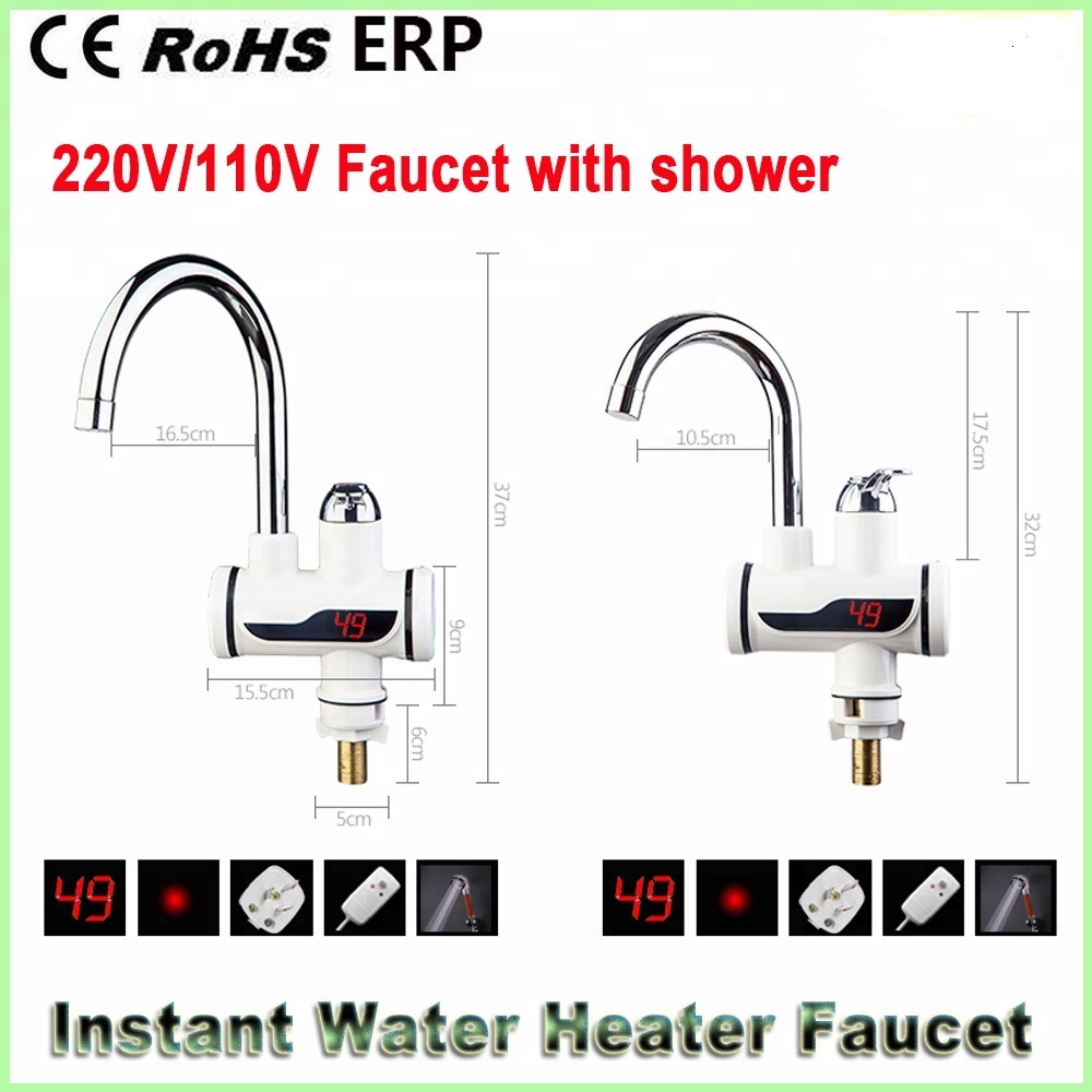 Ванная и кухня Электрический смеситель для мгновенного нагрева воды с душем