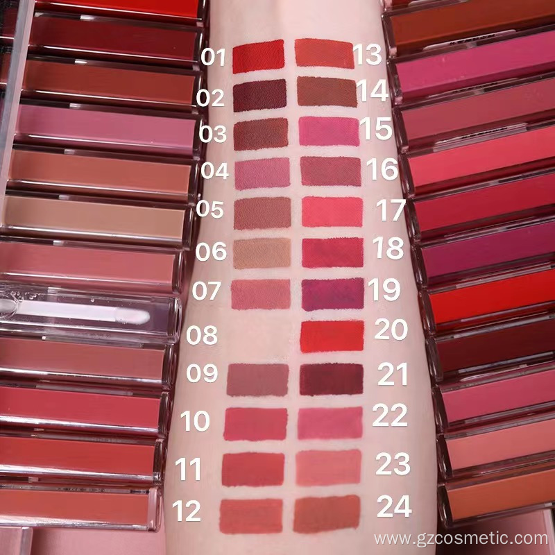 24 Color Lip Gloss Makeup Long lasting Waterproof Velvet Matte Lipstick Private Label Matte Liquid Lipstick