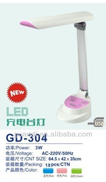 3W led table modern lamp 2014 new product rechargeable cordless led lamp