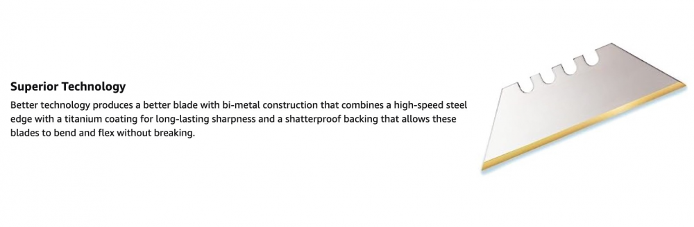 Titanium Nitride Coated Utility Knife Blades