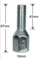 boulons hexagonaux cosse 19mm