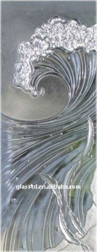 sea wave pattern glass door for shower rooms