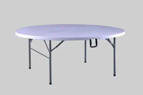 Dining round folding table with folding leg
