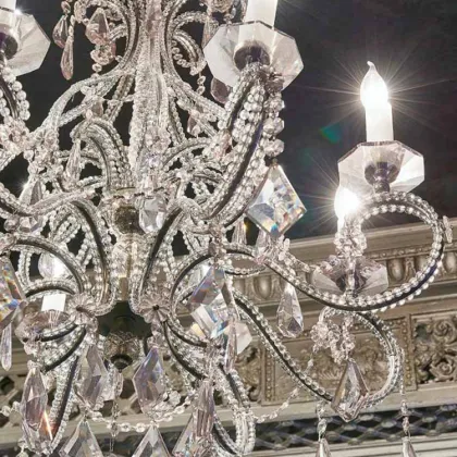 Hanging lighting metal vintage crystal pendant lamp