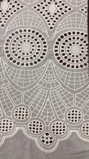 White Owl Cotton Embroider Fabric