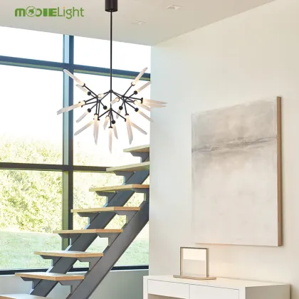 Modern Metal LED Spur Grande Chandelier for Living Room