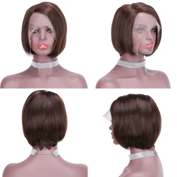 Wholesale Short BOBO 150 180 Density HD Lace Human Hair Wigs for Black Woman Swiss lace Brazilian Virgin Lace Front Wigs