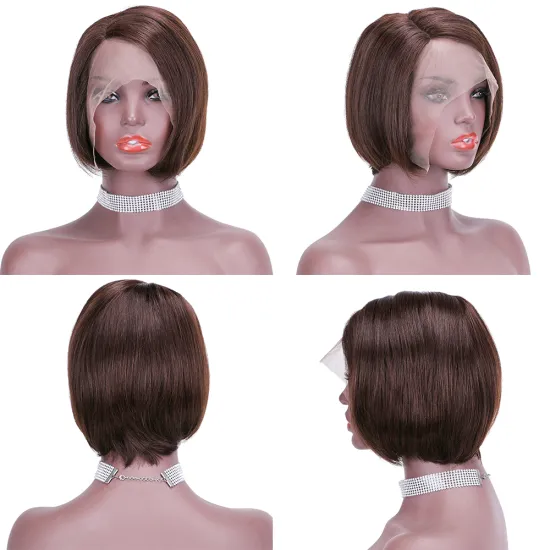 Wholesale Short BOBO 150 180 Density HD Lace Human Hair Wigs for Black Woman Swiss lace Brazilian Virgin Lace Front Wigs
