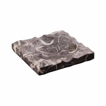 Huaxu Custom Design Luxury Black Marble Stone Ash Tray with White Veins